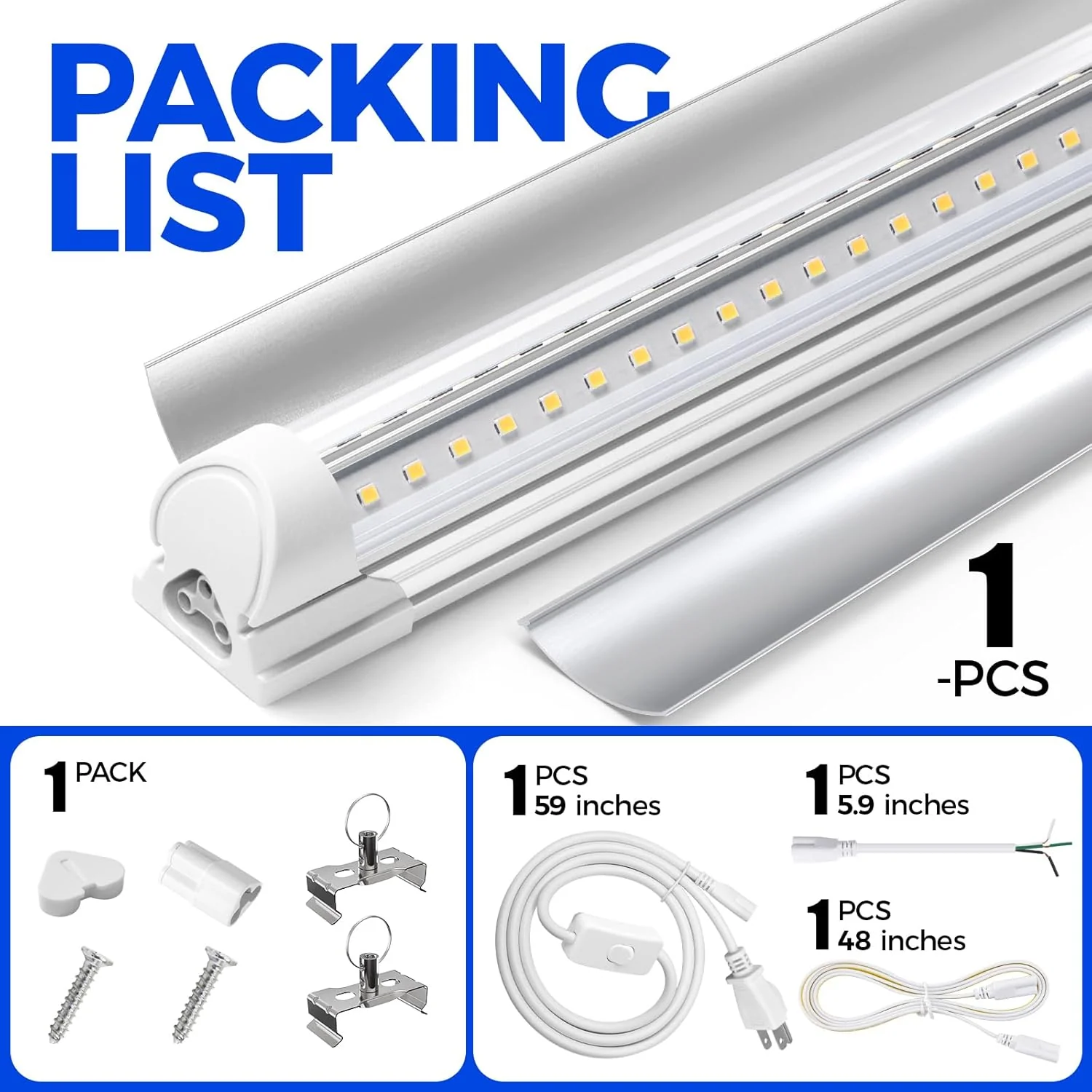 Barrina T8 40W LED Shop Lights 4FT 5000K 5500LM | Clear Cover & V Shape Tube | BAL40 - Image 7