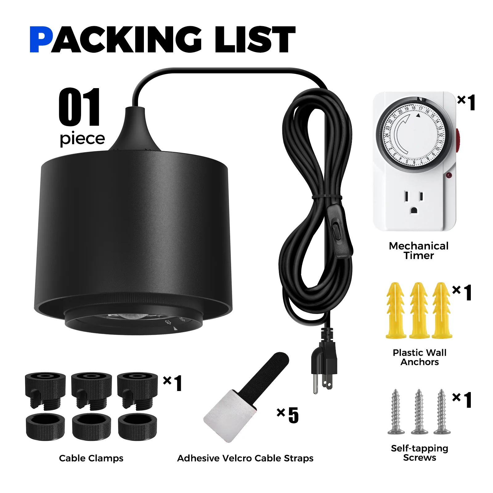 Barrina TR40 40W LED Grow Lights 5000K | Full Spectrum, Hanging & Timer | TR40 (Black) - Image 9