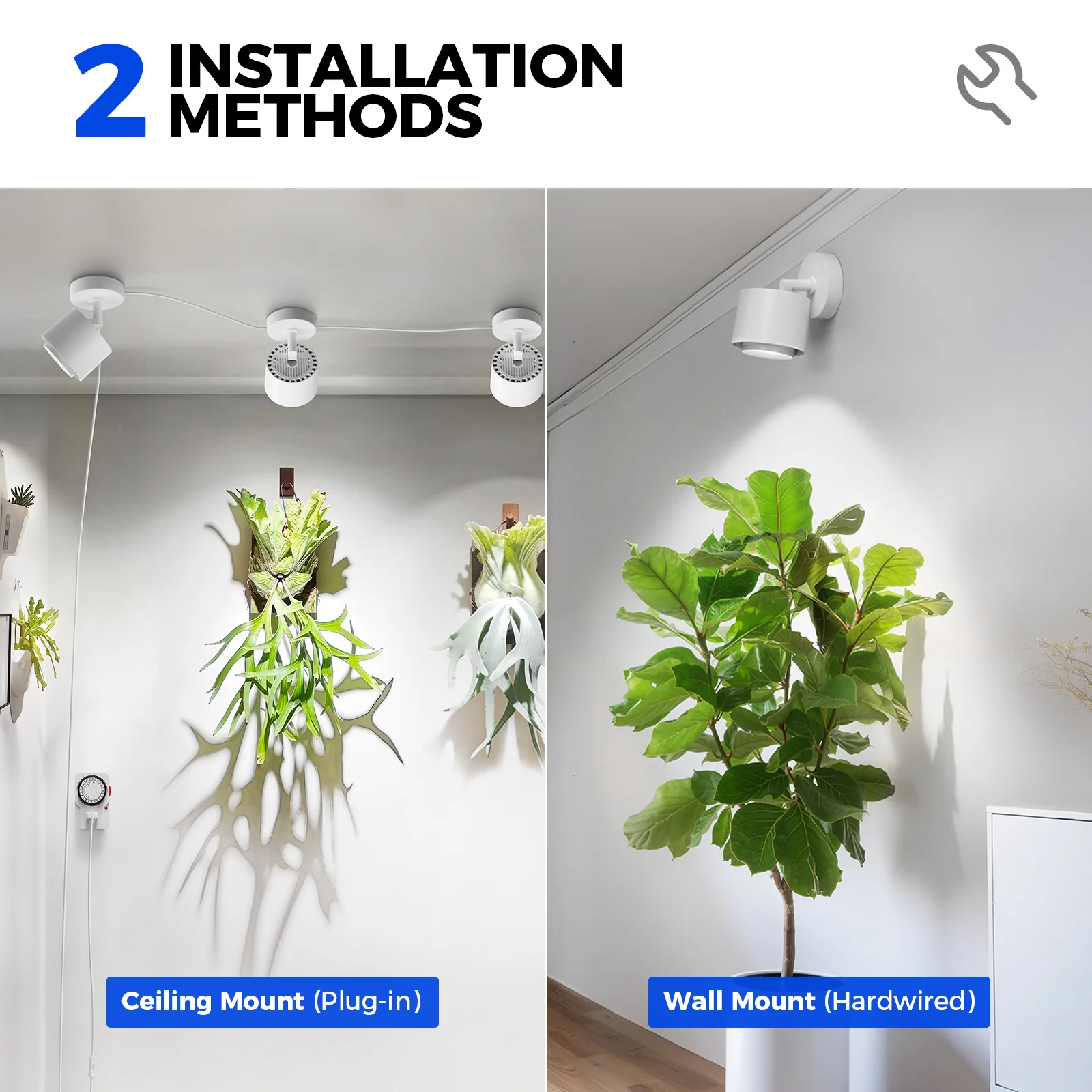 Barrina TR40a 40W LED Grow Lights 5000K | Full Spectrum, Mounted & Timer | TR40a (White) - Image 7