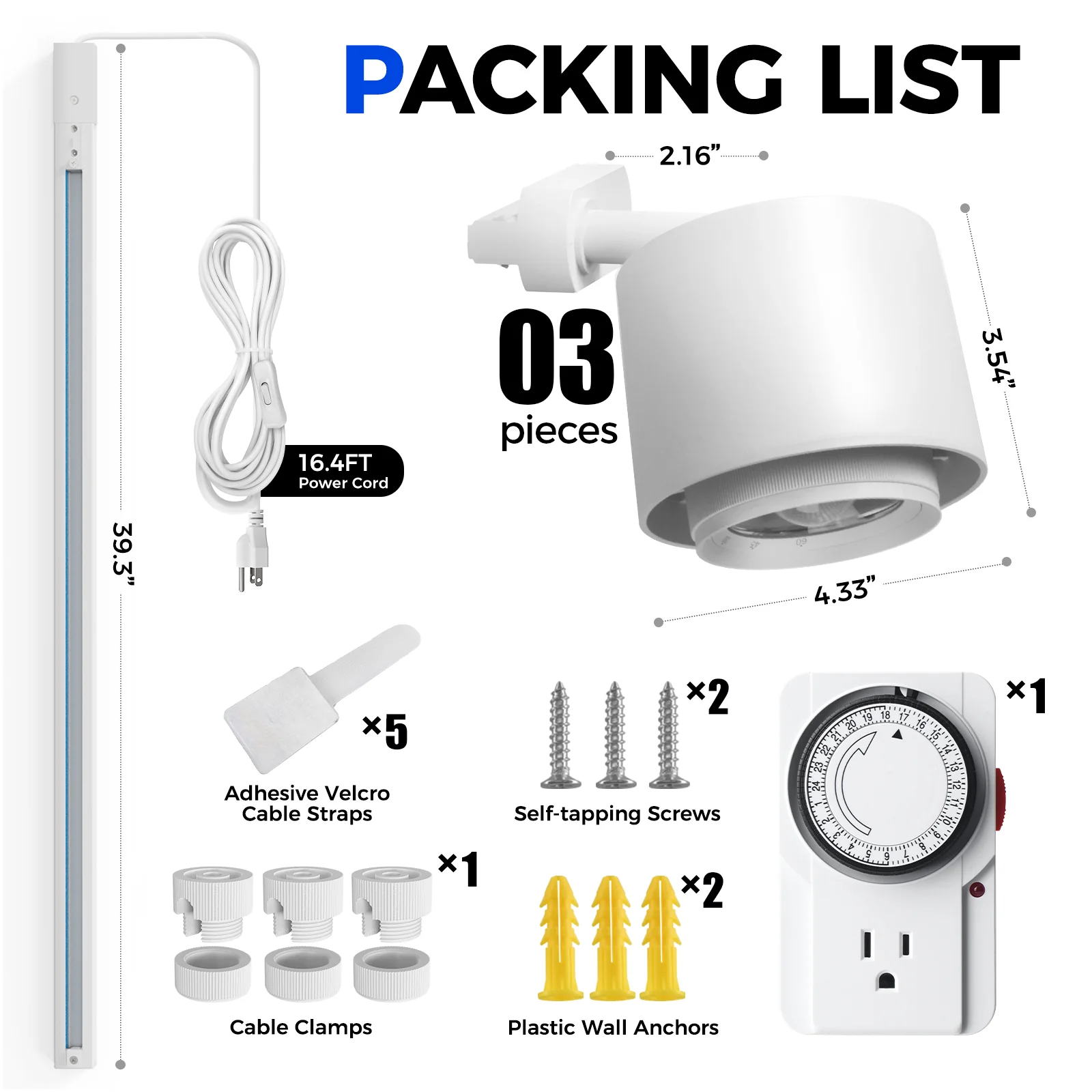 Barrina TR40c 3 x 40W LED Grow Lights 4000K | Full Spectrum, Ceiling Track & Timer | TR40c (White) - Image 9