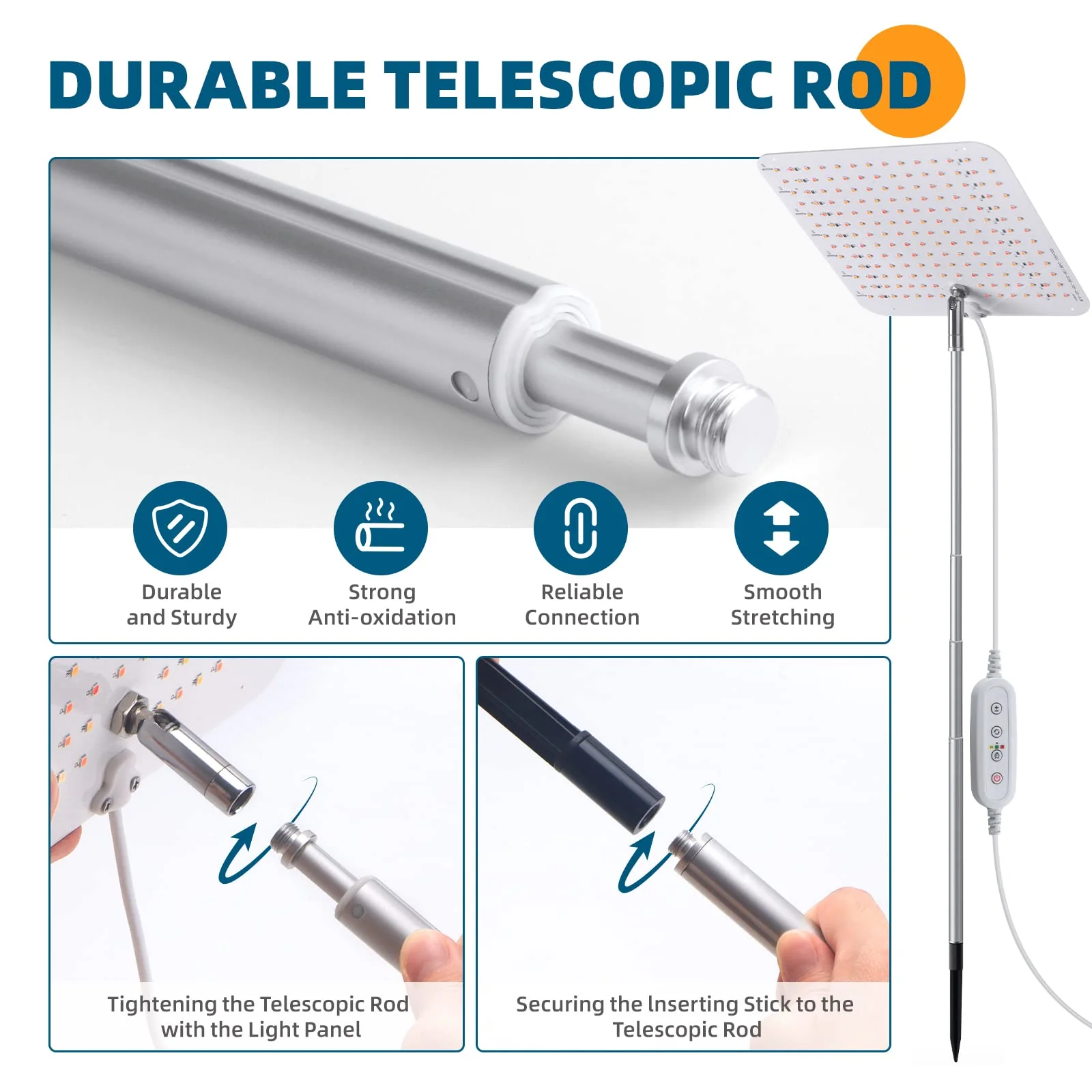 Barrina 24W LED Grow Lamp 182 LEDs | 13.78" to 59" Height Adjustable & Full Spectrum | CR24 - Image 6