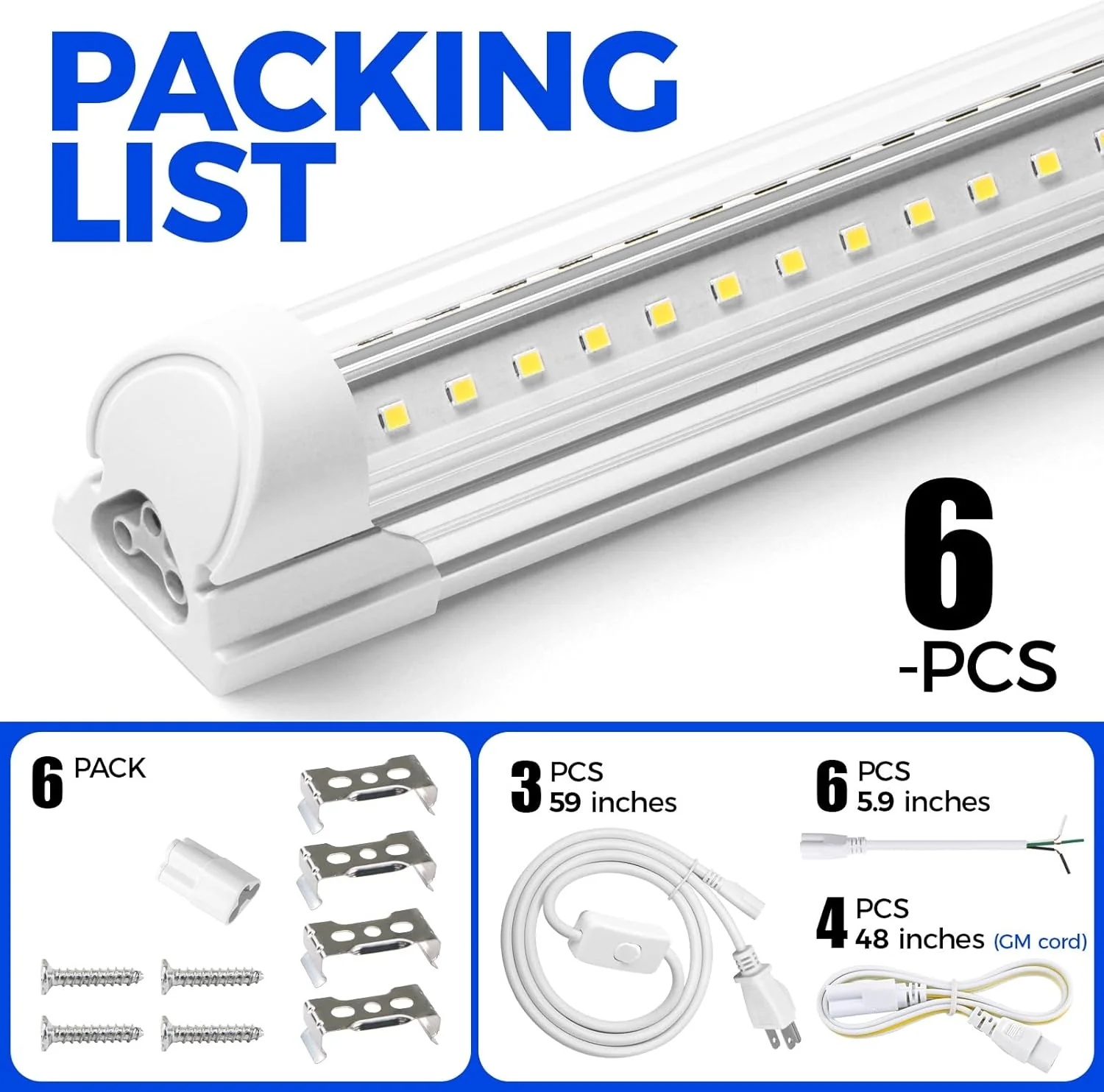 Barrina T8 72W LED Shop Lights 8FT 5000K 10000LM | Clear Cover & V Shape Tube | BAX72 - Image 11