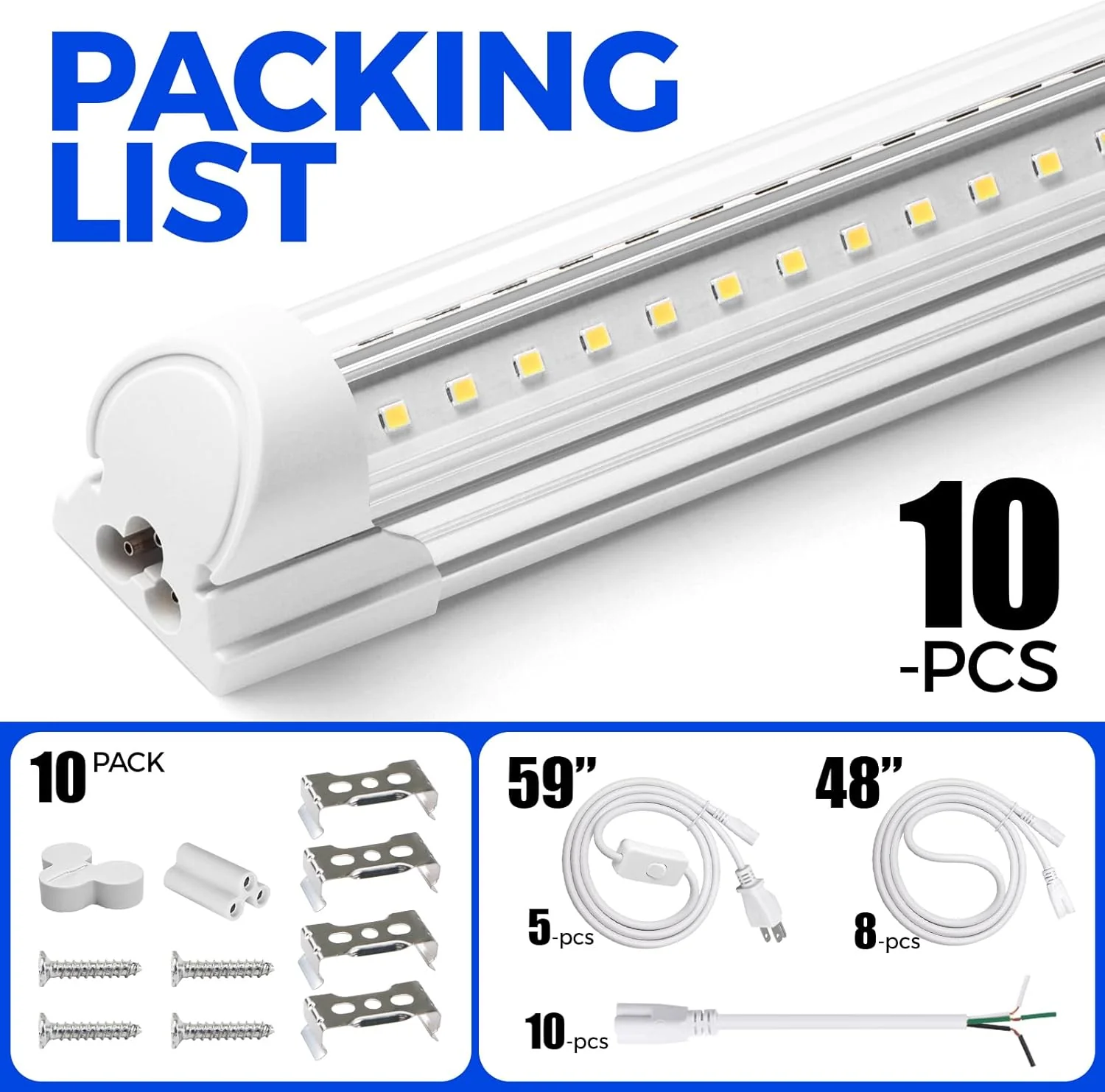 Barrina T8 72W LED Shop Lights 8FT 5000K 10000LM | Clear Cover & V Shape Tube | BAX72 - Image 13