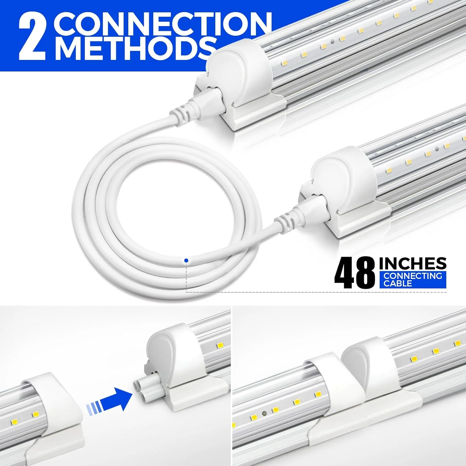 Barrina T8 72W LED Shop Lights 8FT 5000K 10000LM | Clear Cover & V Shape Tube | BAX72 - Image 7